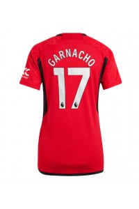 Fotbalové Dres Manchester United Alejandro Garnacho #17 Dámské Domácí Oblečení 2023-24 Krátký Rukáv